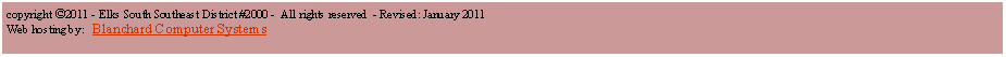 Text Box: copyright ©2011 - Elks South Southeast District #2000 - All rights reserved - Revised: January 2011
Web hosting by: Blanchard Computer Systems